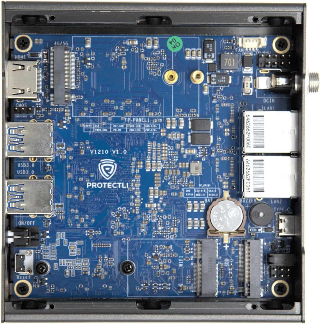 Protectli Vault V1210-2 Port, Micro Appliance/Mini PC - Intel N5105, 2X 2.5G NICs, 4GB LPDDR RAM on-