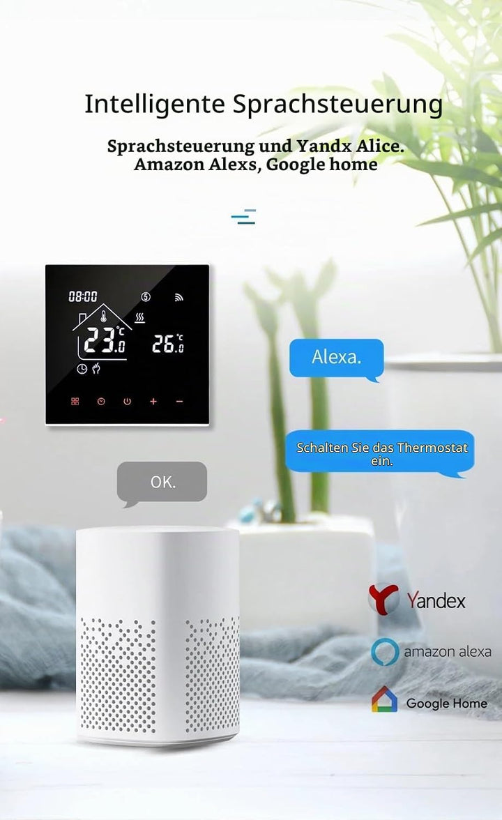 RKHK M4 Thermostat-Smart Wi-Fi Raumthermostat für Wasser, Fussbodenheizung, Digitale Heizungsthermos