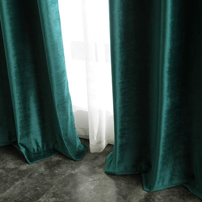 MIULEE Samt Vorhänge 2er Set, Luxuriöse Samtvorhang Grün für Deko Schlafzimmer Wohnzimmer, Samt Gard