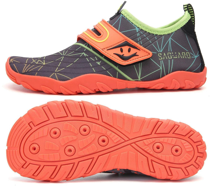 SAGUARO Kinder Badeschuhe rutschfeste Schnell Trocknend Aquaschuhe Gr.24-36 24 EU St 2 Orange, 24 EU