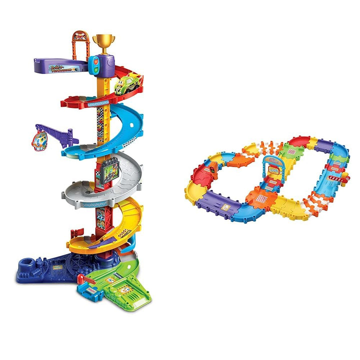 Vtech Tut Tut Baby Flitzer - 2-in-1 Turboturm – Grosses Turm-Spielset mit 2 Aufbaumöglichkeiten &amp; Tu