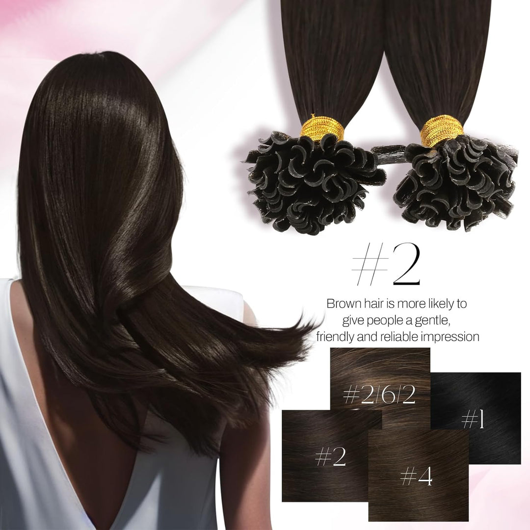 Moresoo Bondings Echthaar Extensions Braun Pre Bonded Bonding Extensions Echthaar Keratin Remy U Tip