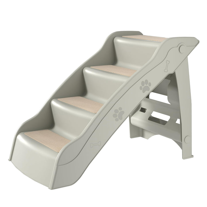 Hundetreppe Haustiertreppe 4 Stufen mit Teppichboden,Hunderampe klappbar,Kunststoff Katzentreppe fal