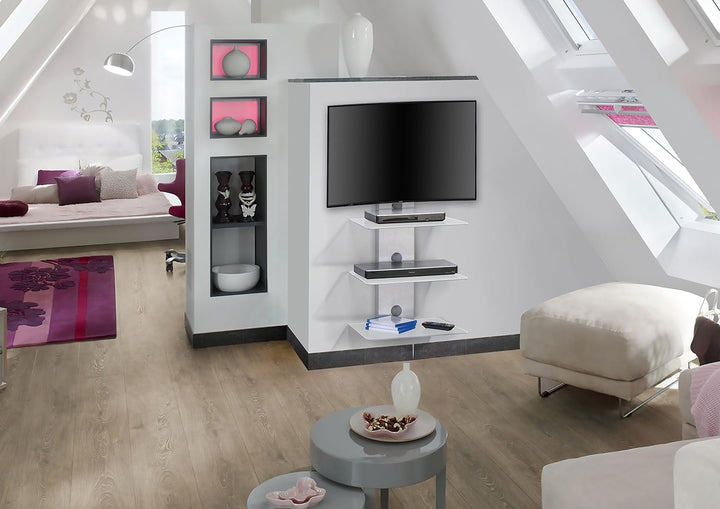 MAJA Möbel 1622 Wandregal Metall Alu-Klarglas, Abmessungen (BxHxT): 45 x 73 x 33 cm, Glas, 45 x 73 x