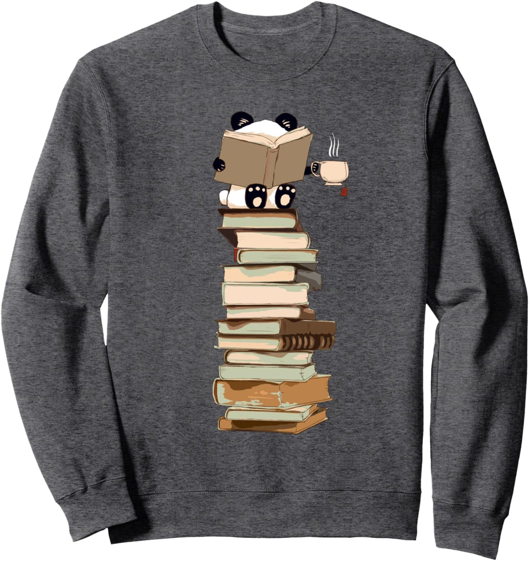 Kawaii Panda, Bücher und Tee Geschenk zum Hemd Sweatshirt