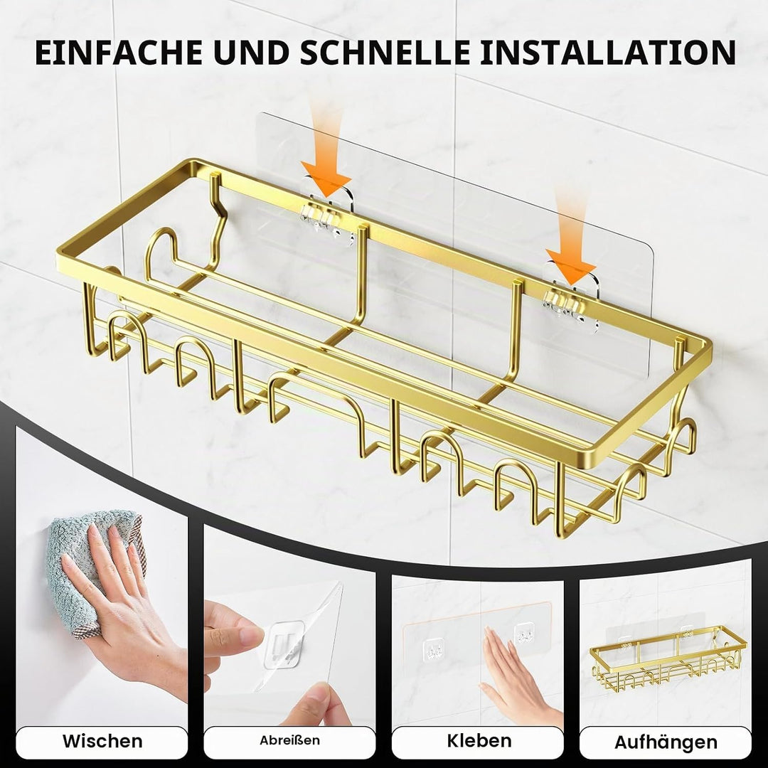 3 Stück Duschablage Ohne Bohren Edelstahl, Badezimmer Organizer Regal Zubehör, Seifen Zahnbürstenhal