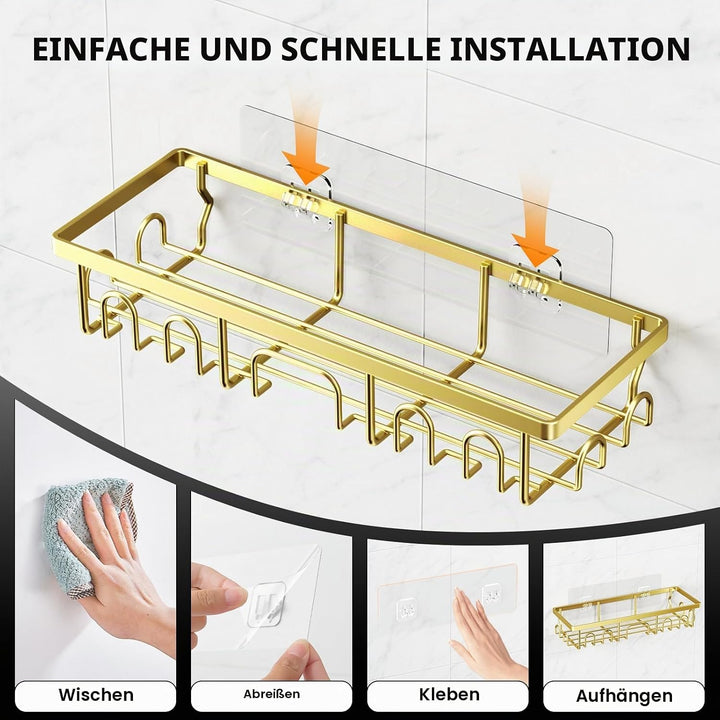 3 Stück Duschablage Ohne Bohren Edelstahl, Badezimmer Organizer Regal Zubehör, Seifen Zahnbürstenhal