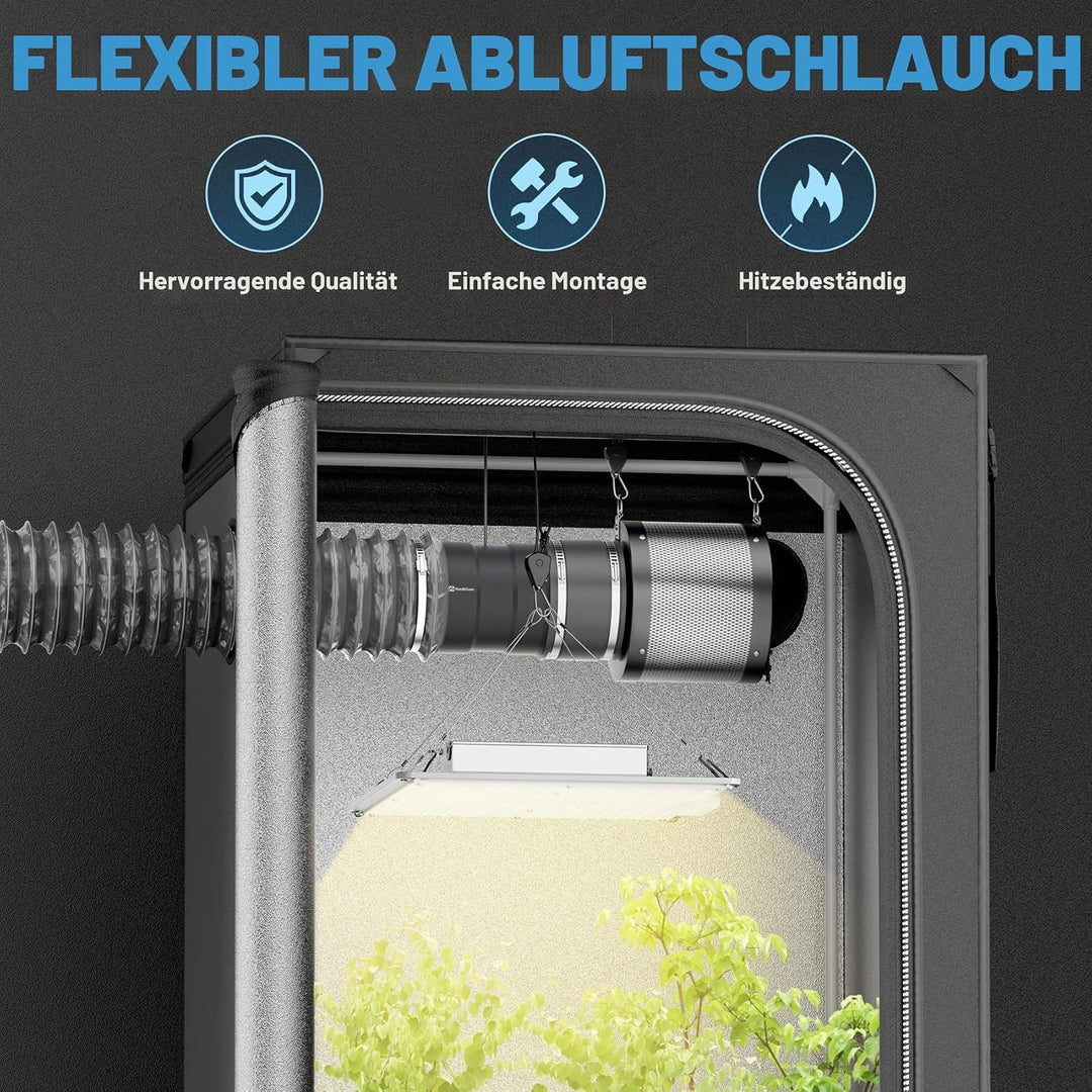 Hon&Guan 100 mm Lüftungsschlauch Schallgedämmter Wärmeisolierung Alu Flexrohr Lüftungsschlauch für K