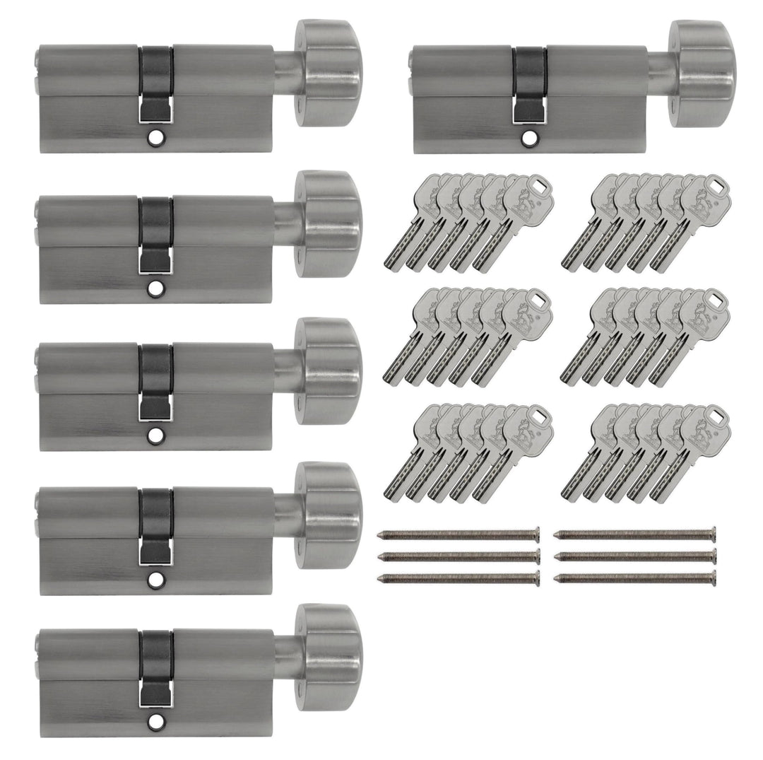 6x Knaufzylinder KD 70 mm 35/35 gleichschliessend inkl. 30 Schlüssel