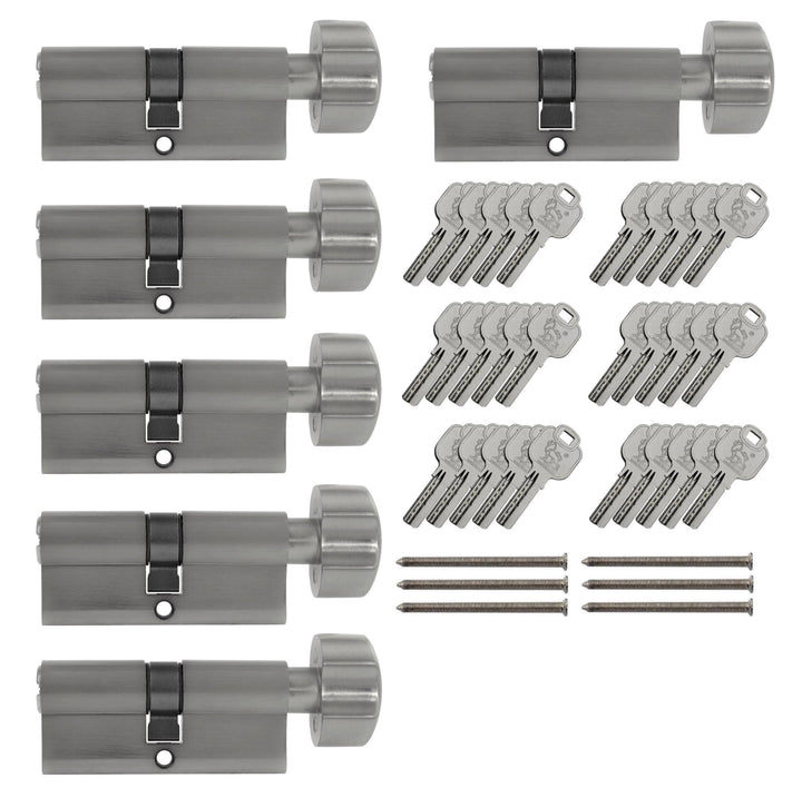 6x Knaufzylinder KD 70 mm 35/35 gleichschliessend inkl. 30 Schlüssel