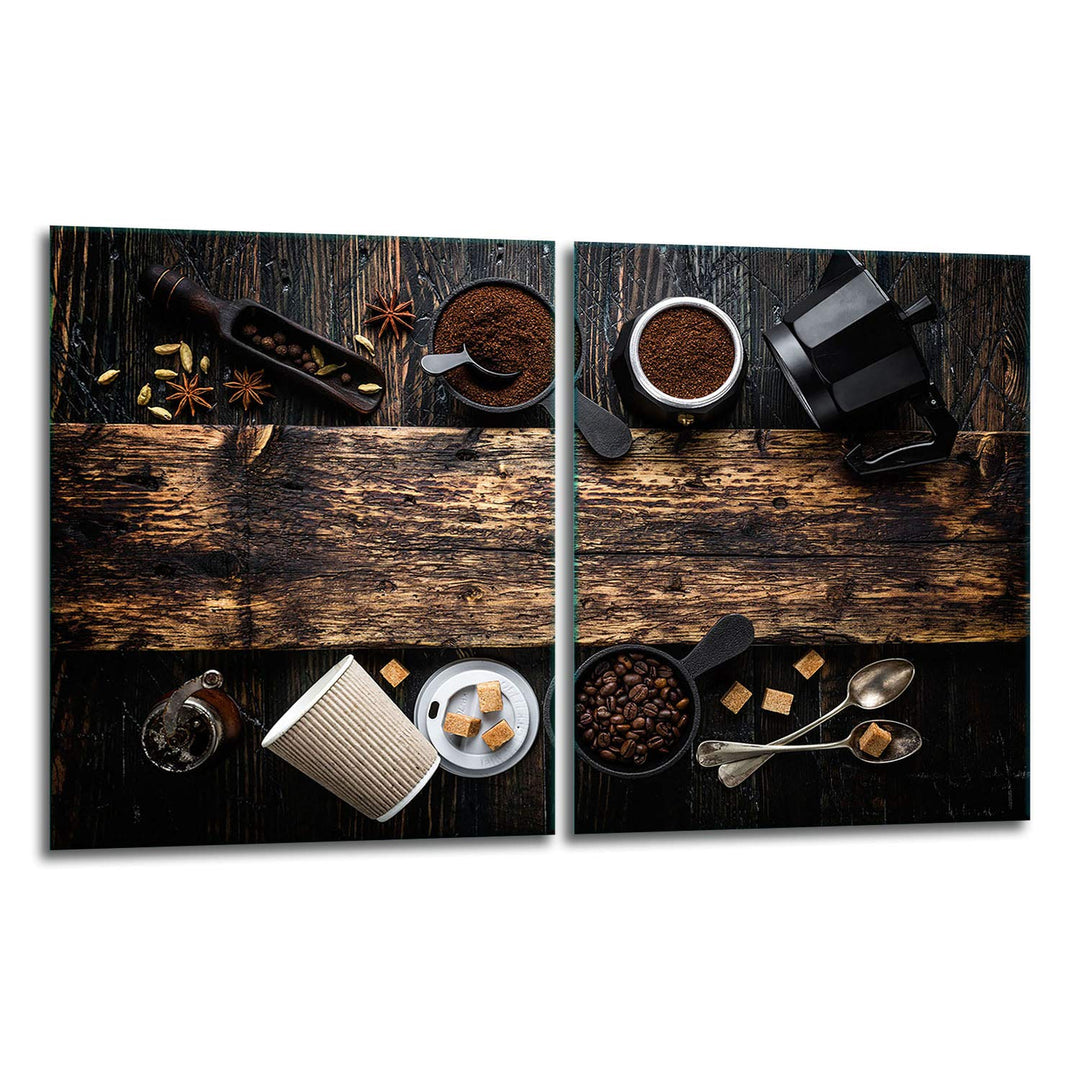 TMK | Herdabdeckplatten Set 2x40x52 cm Ceranfeld Abdeckung Glas Spritzschutz Abdeckplatte Glasplatte