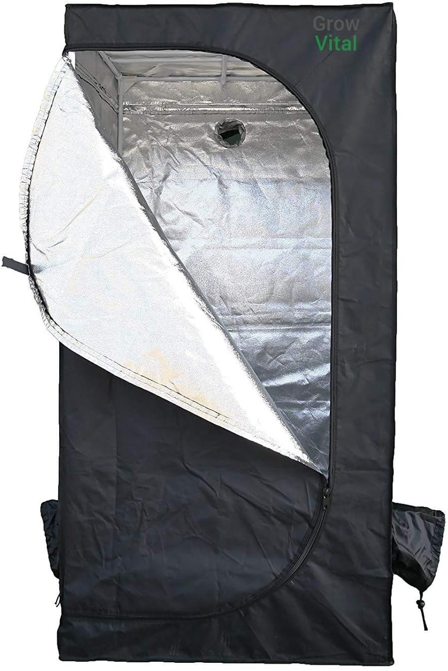 Growzelt Indoor Anbauzelt, Grow Tent mit Lichtdicht, Gewächshaus, schwarz, Pflanzzelt (80x80x180), 8