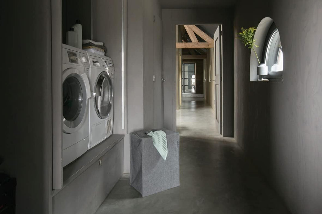 Brabantia - Wäschesack - Quick-Drop-Öffnung - Robuste Textilsack - Platzsparend - Der Deckel lässt s