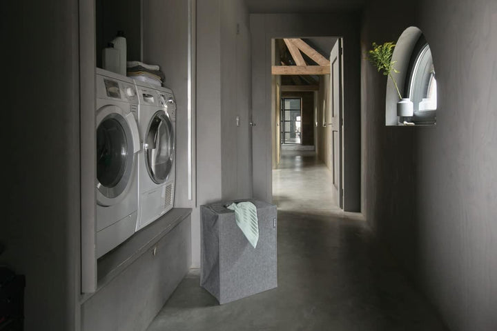Brabantia - Wäschesack - Quick-Drop-Öffnung - Robuste Textilsack - Platzsparend - Der Deckel lässt s