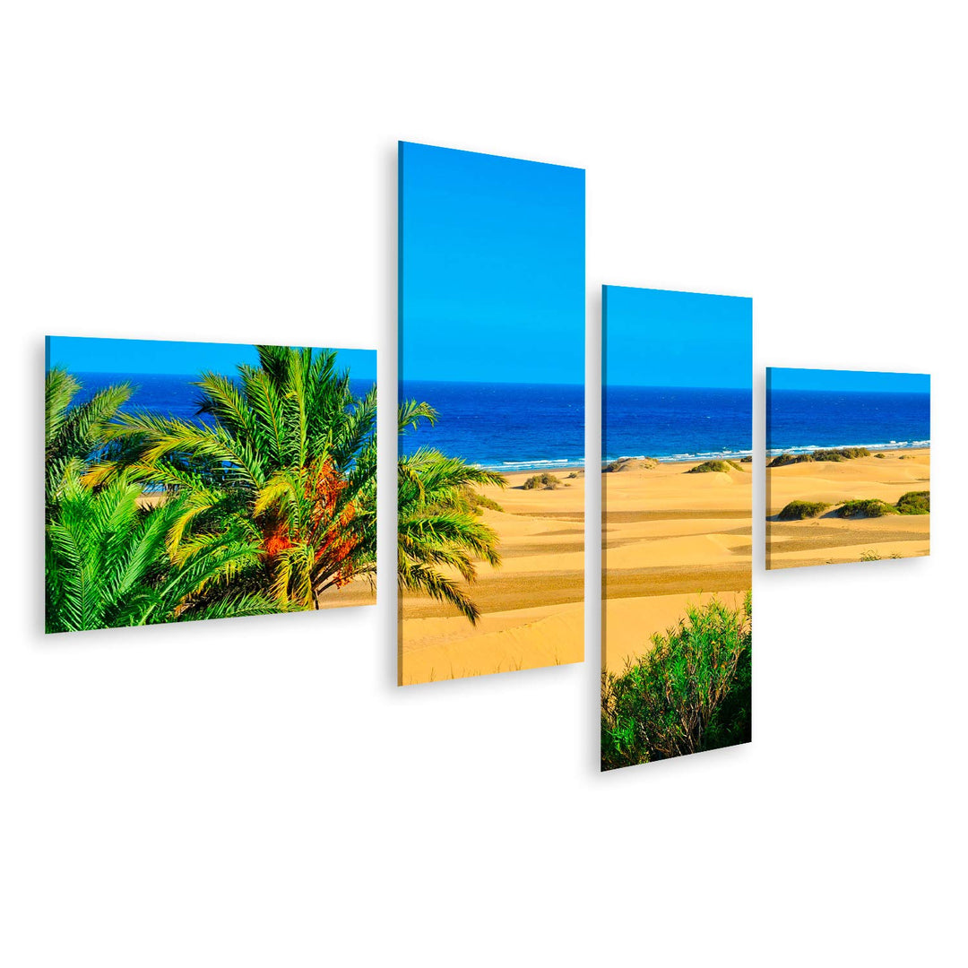 Bild Bilder auf Leinwand EIN Blick auf das Naturschutzgebiet der Dünen von Maspalomas auf Gran Canar