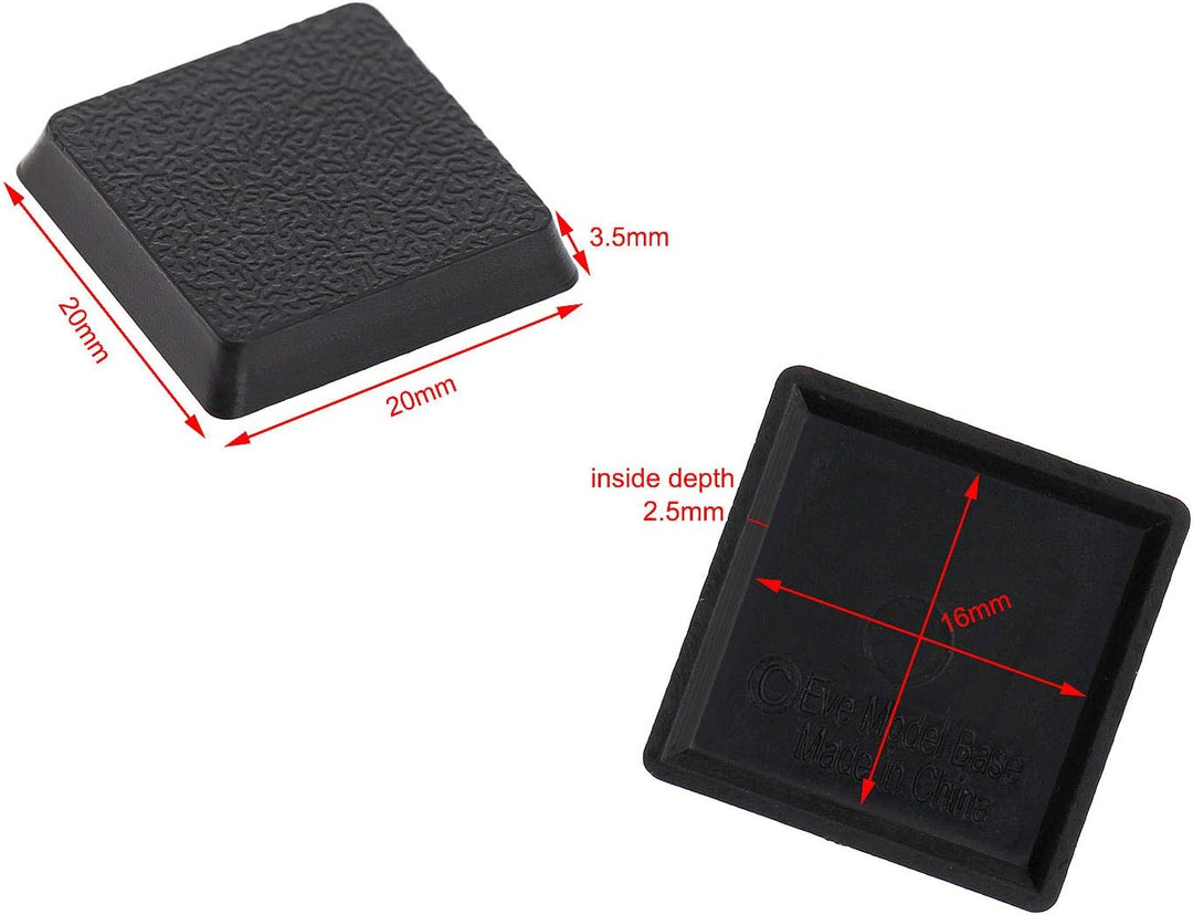 Evemodel 100Stk. Quadratisch Bases 20*20mm Model Base Kunststoff Miniatur Kriegsspiele