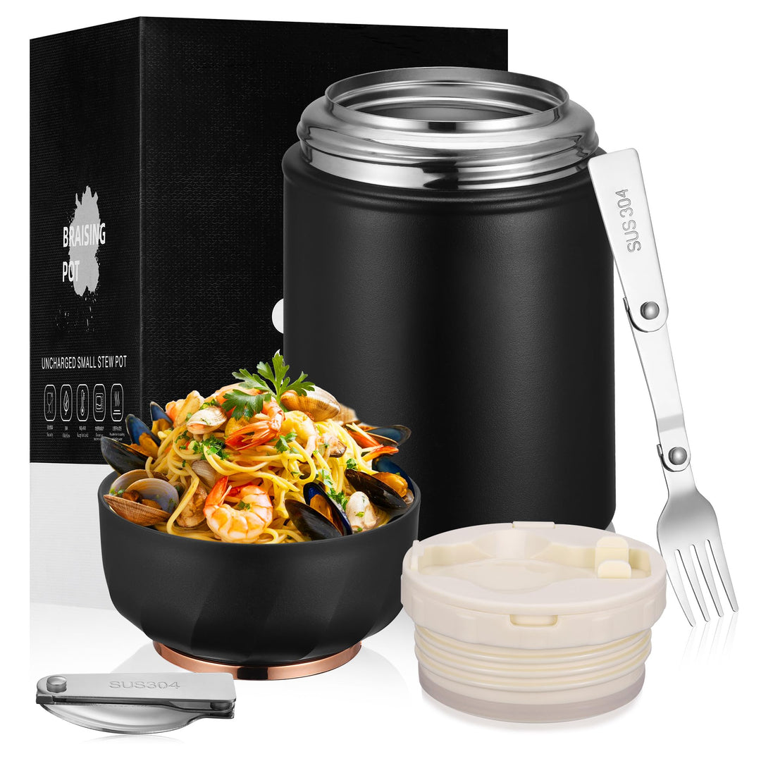 Thermobehälter für Essen, 500 ml Edelstahl Warmhaltebehälter, Thermobecher, Thermo Essensbehälter mi