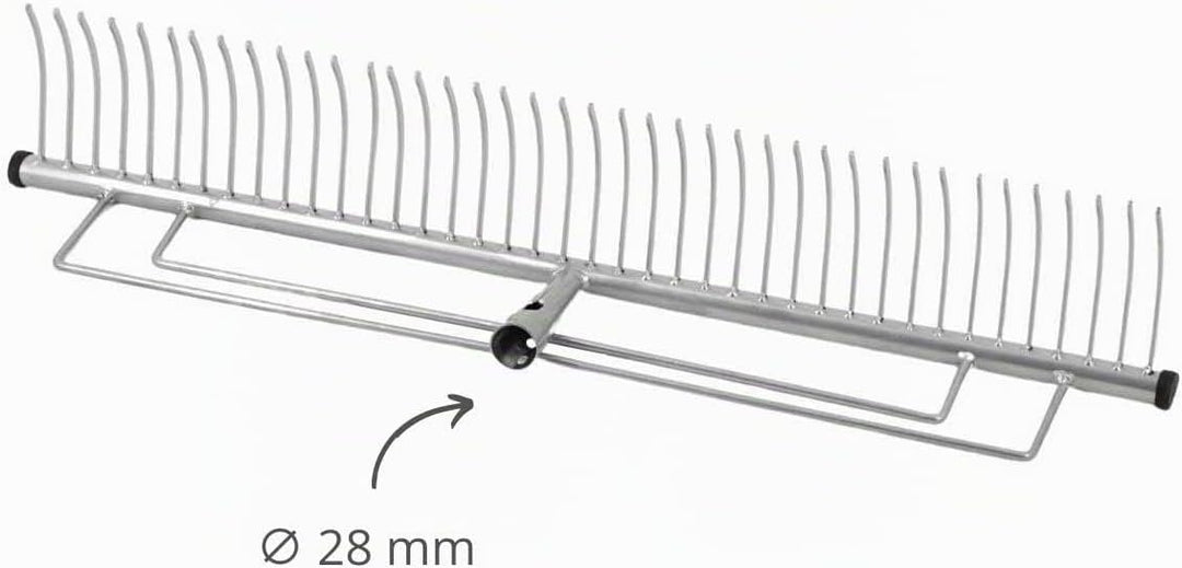 Rekord - Rasenrechen 70 cm mit 140 cm Holzstiel Gartenrechen Stahl Bügelrechen &amp; Laubrechen – Enge Z