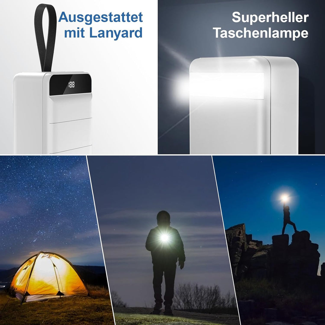 Power Bank 60000mAh, 22,5W PD Schnellladefunktion Powerbank USB-C mit LED-Anzeige, Externe Handyakku