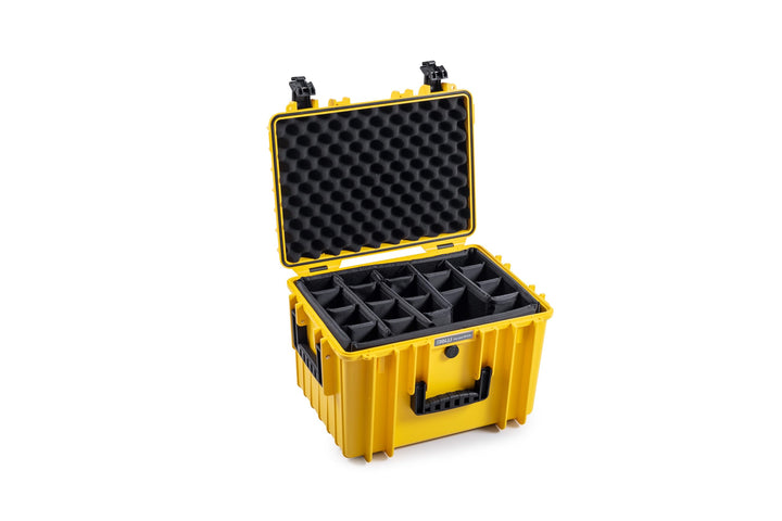 B&amp;W Transportkoffer Outdoor - Typ 5500 Gelb - mit variabler Facheinteilung - wasserdicht nach IP67 Z