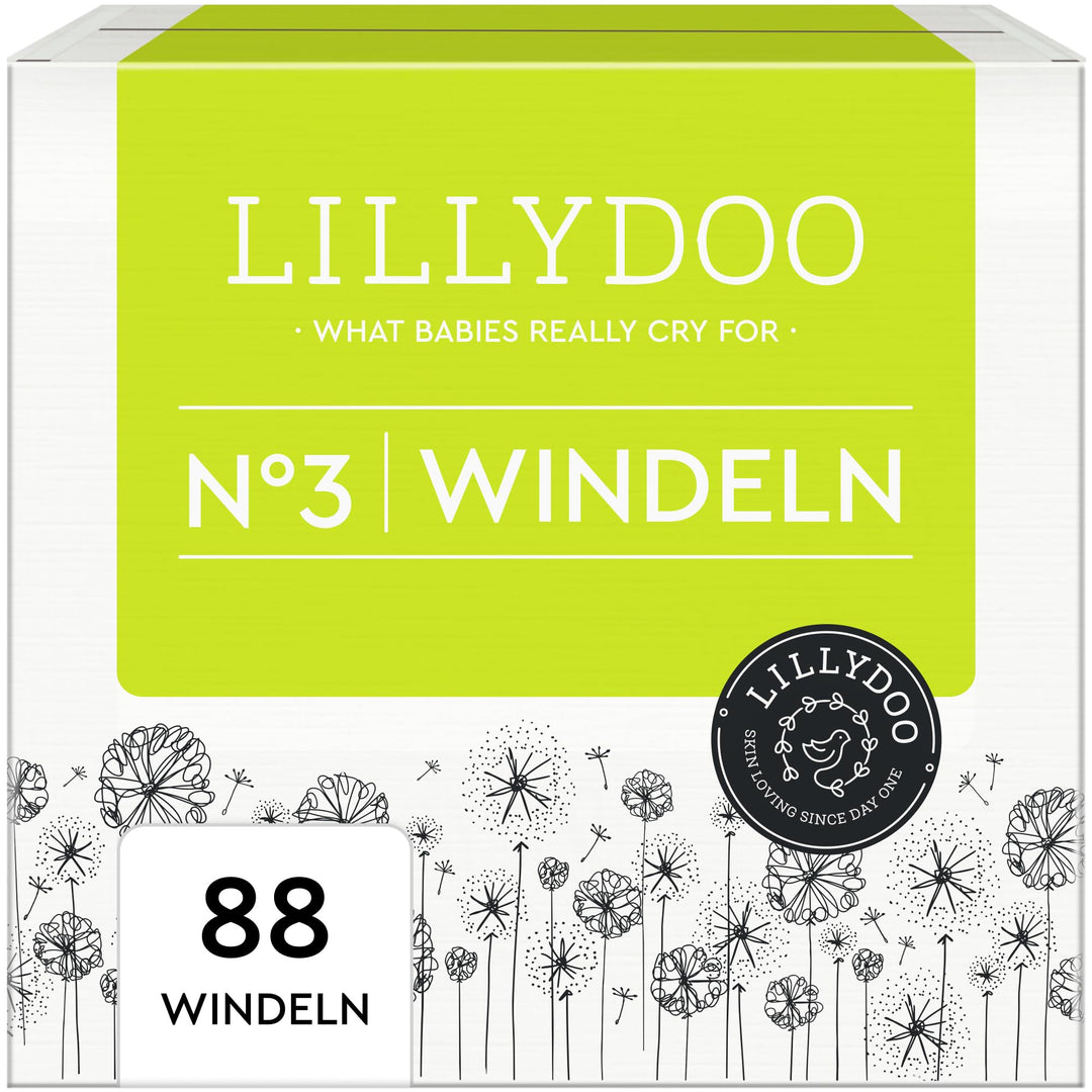 LILLYDOO hautfreundliche Windeln Grösse 3 (6-10 kg), Halbmonatsbox (88 Windeln) (FSC-Mix) Grösse 3 (