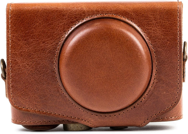 MegaGear MG1177 Canon PowerShot SX740 HS, SX730 HS Ever Ready Echtleder Kameratasche mit Trageriemen