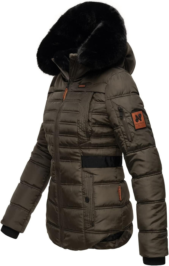 Navahoo Designer Damen Winter Jacke Steppjacke Winterjacke Stepp gesteppt B844 XS Anthrazit, XS Anth