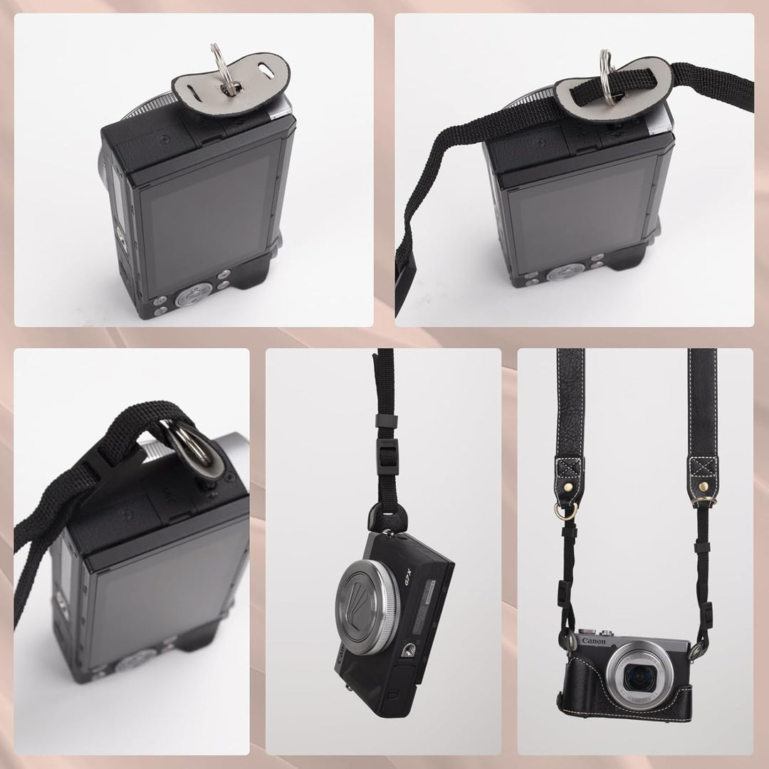 Rieibi G7 X G7X II G7X III Hülle, Vintage Leder Kameratasche für Canon PowerShot G7X G7X Mark II G7X