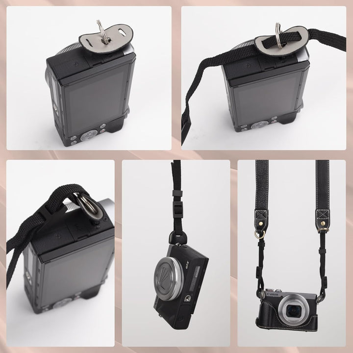 Rieibi G7 X G7X II G7X III Hülle, Vintage Leder Kameratasche für Canon PowerShot G7X G7X Mark II G7X