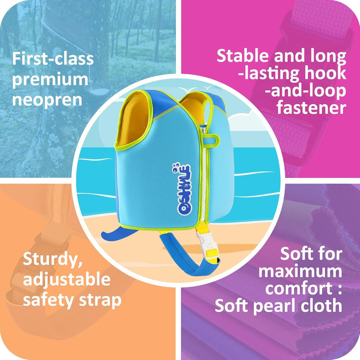 OSHYLE Kinder Schwimmweste - Jungen Mädchen Neopren Schwimmen Jacke Kleinkind Schwimmen Floating Neo