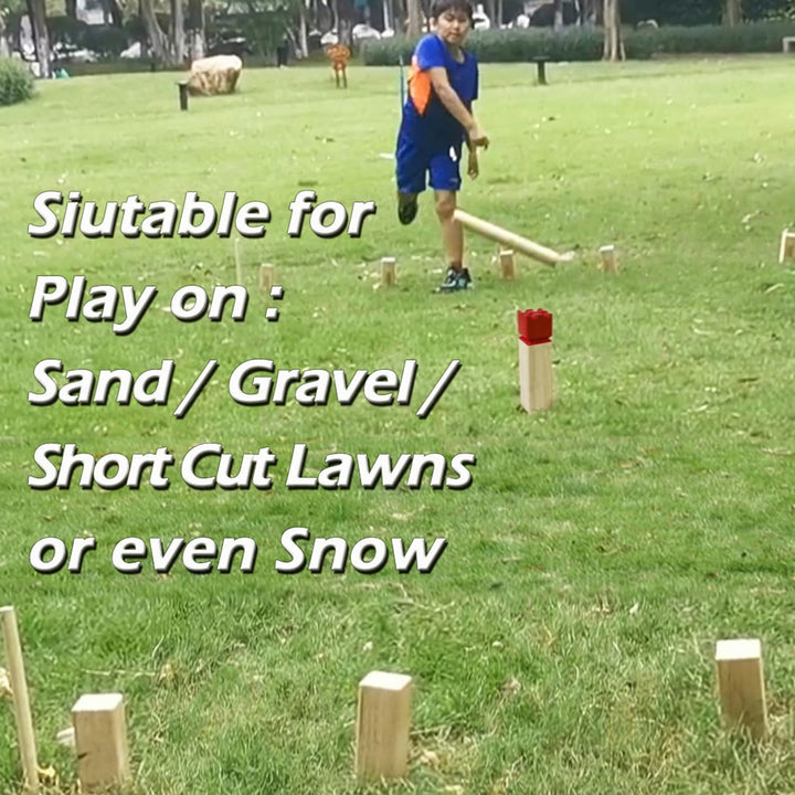 Kubb Spiel-Wurfspiel- Hartholz Wikinger Spiel-Premium Kautschukholz Hinterhof-Wurfspielzeug (mit Tra