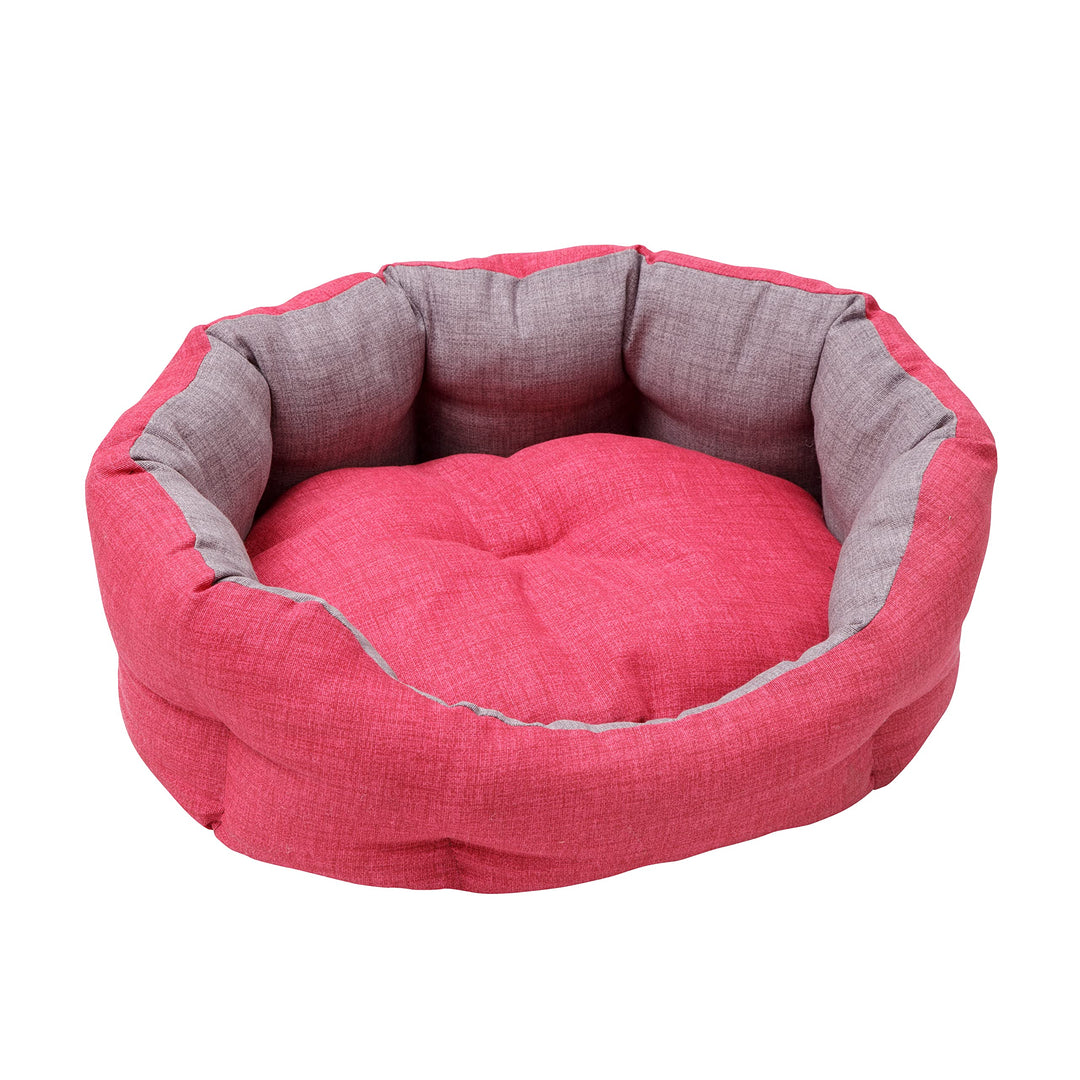 Baroni Home Hundebett aus Stoff, Grösse M, weiches rundes Hundematte für Hunde und Katzen, bequem, f