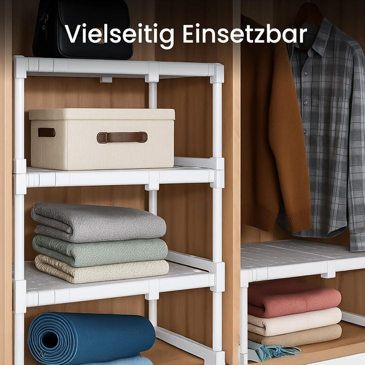 Verstellbarer Teleskopregal-Trenner für Schrank, Kleiderschrank, Küche und Badezimmer – Erweiterbare