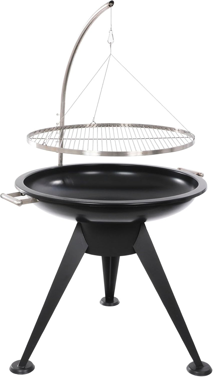 Deluxe BBQ 80 cm Schwenkgrill Grillrost Edelstahl Dreibein Grillrost Feuerschale Design Grill Smoker