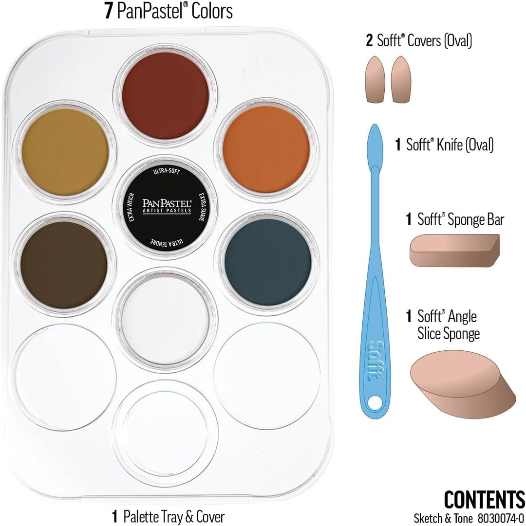 PanPastel Sketch & Tone Ultra Soft Artist Pastell Set, 9 ml, 7 Stück, Pastellfarben, 1 Count (Pack o