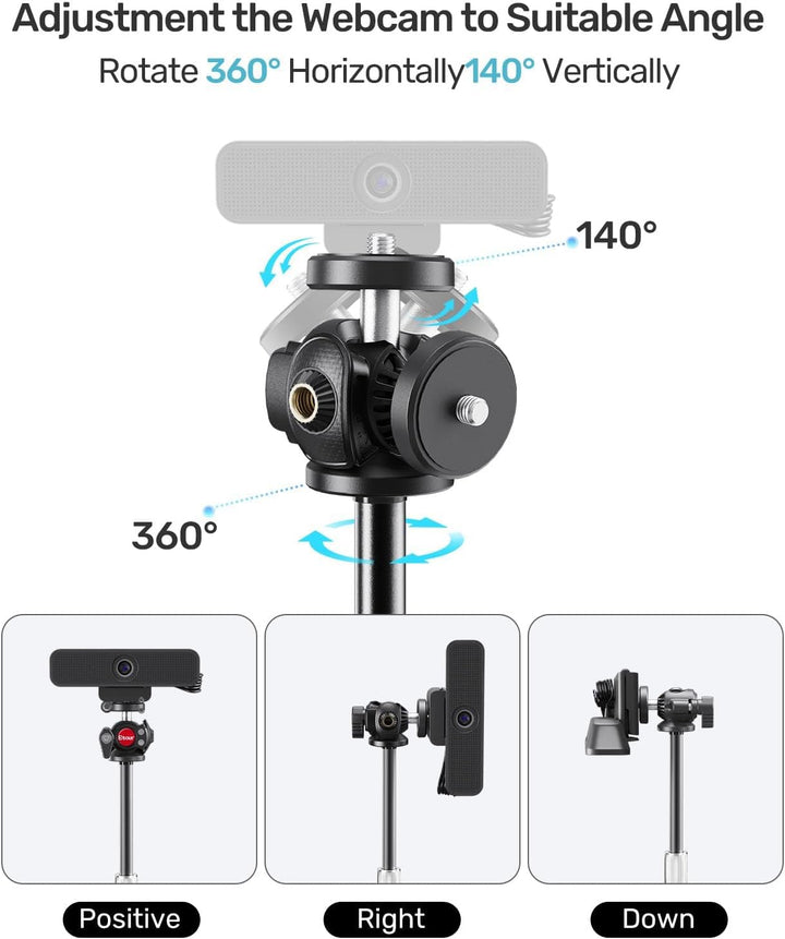 Webcam Ständer Schreibtisch Ständer 360° Kugelkopf Webcam Stativ für Logitech C922 C930e C920 C615 C