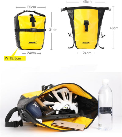Rhinowalk 20L Fahrradtasche Wasserdicht Gepäckträgertasche Fahrrad Gepäckträger Seitentaschen Rollto