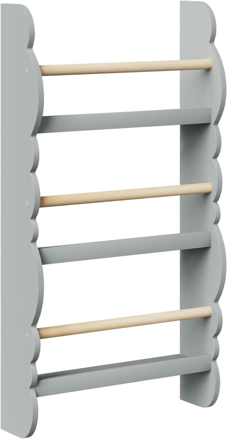 WOLTU Kinder Bücherregal Wand, Bücher-Organizer mit 3 Ablagen, Kinderregal für Buchaufbewahrung, Wan