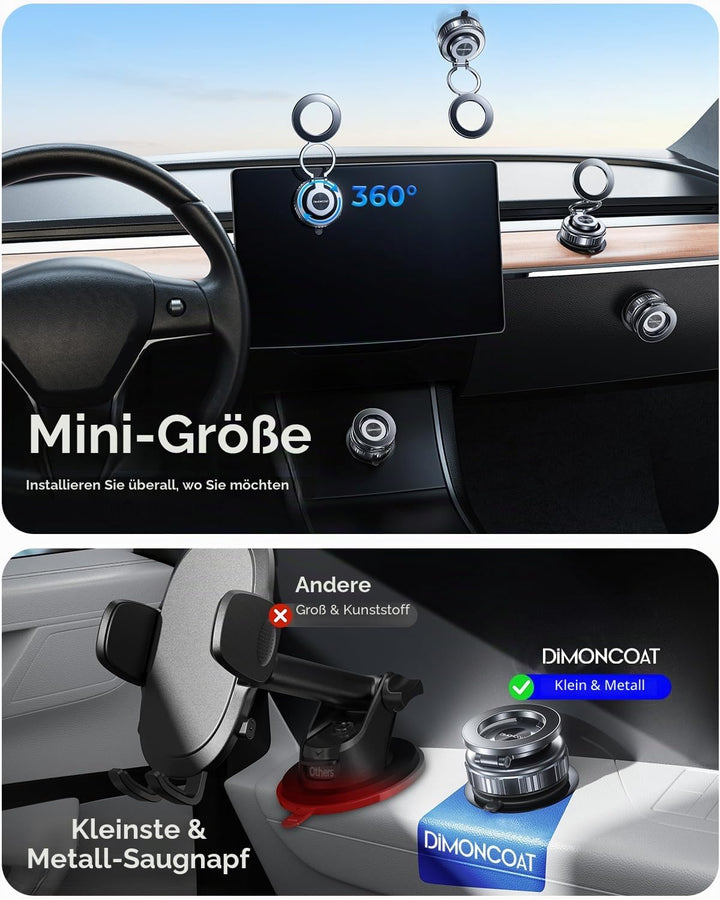 DIMONCOAT Vakuum Handyhalterung Auto Magnet - 2026 für Magsafe Autohalterung Saugnapf Handyhalterung