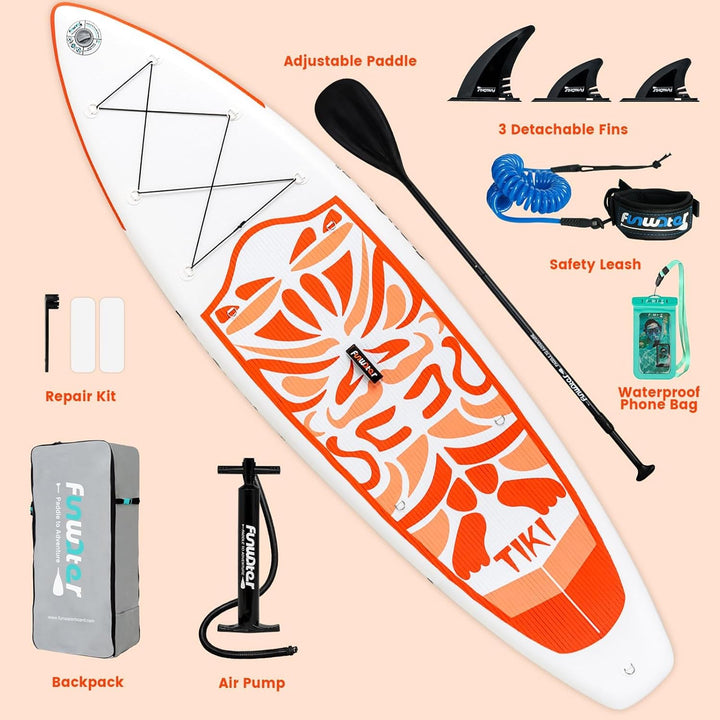 FunWater 10'6" & 11'6" Stand Up Paddle Board Multifunktionale Paddelboards mit Flossen, Knochleine,