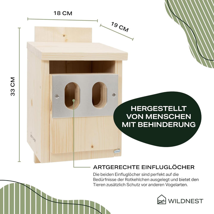 NEU! Nistkasten Rotkehlchen von Menschen mit Behinderung in Deutschland hergestellt, langlebiger Rot