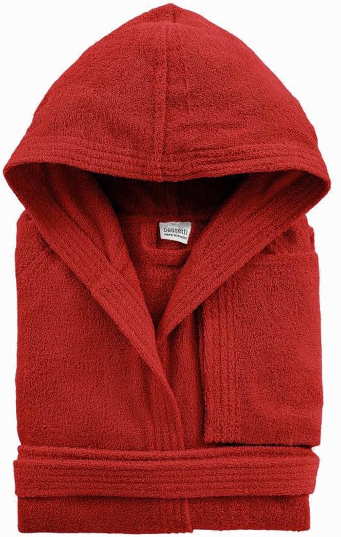 Bassetti Time Bademantel mit Kapuze, Unisex, erhältlich in den Grössen S, M, L, XL, XXL, Material: M