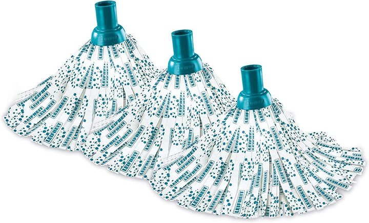 Leifheit Ersatzkopf Classic Mop Viskose 3er Set, mit Viskose und Polyester für hartnäckige Flecken a