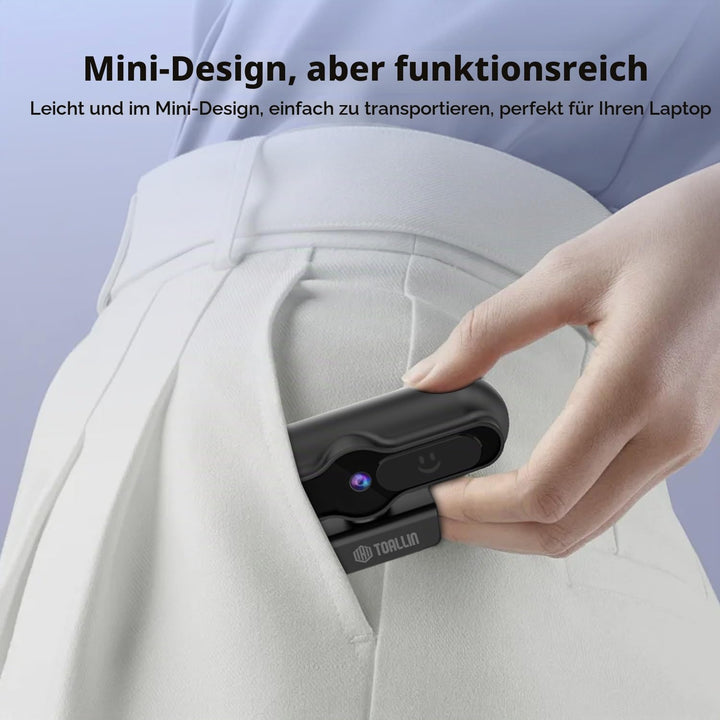 TOALLIN 4K-Webcam für PC, 1080P@60FPS, 1/2,5-Zoll-Sensor, PDAF-Autofokus, integriertes Mikrofon und