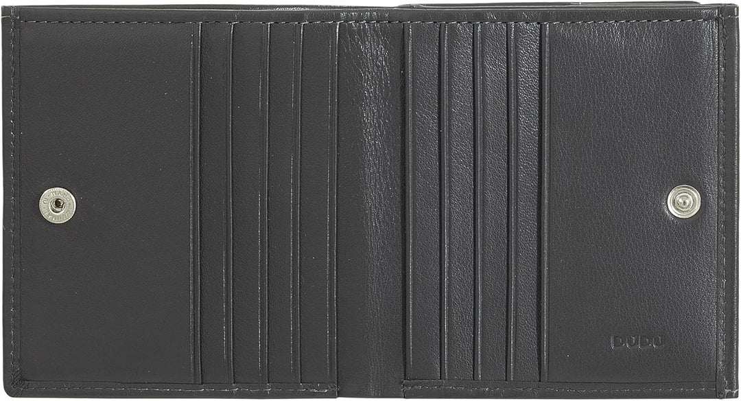 DUDU Mehrfarbiges Portemonnaie RFID in Leder mit Kartensteckfächer und Münzfach Anthracite Mosaic, A