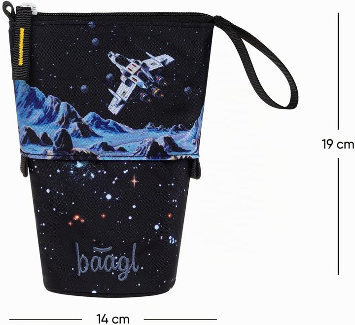 Baagl Federmäppchen Schulmäppchen Schreibwaren Jungen - Pixel Space | Dieses robuste Stifteetui für