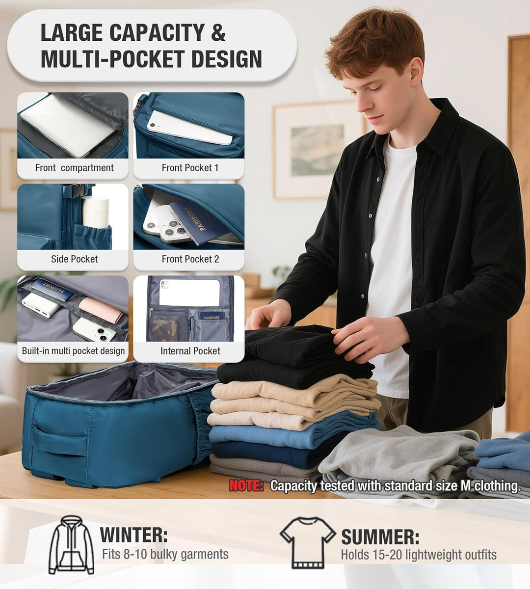 BOXSAM Vakuum Rucksack Handgepäck Airbag mit Pumpe Travel Vacuum Backpack Reisen Tagesrucksack Wasse