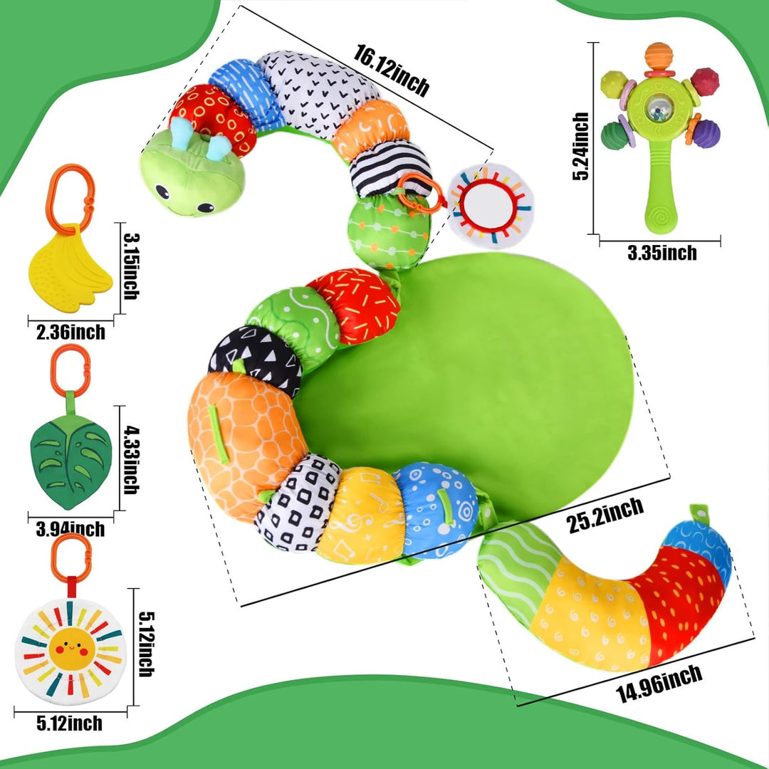 Ulikey 3 in 1 Bauchlage Spielzeug Baby, Abnehmbar Raupe für Baby, Bauchlage Helfen Sitzen Stützen Ba