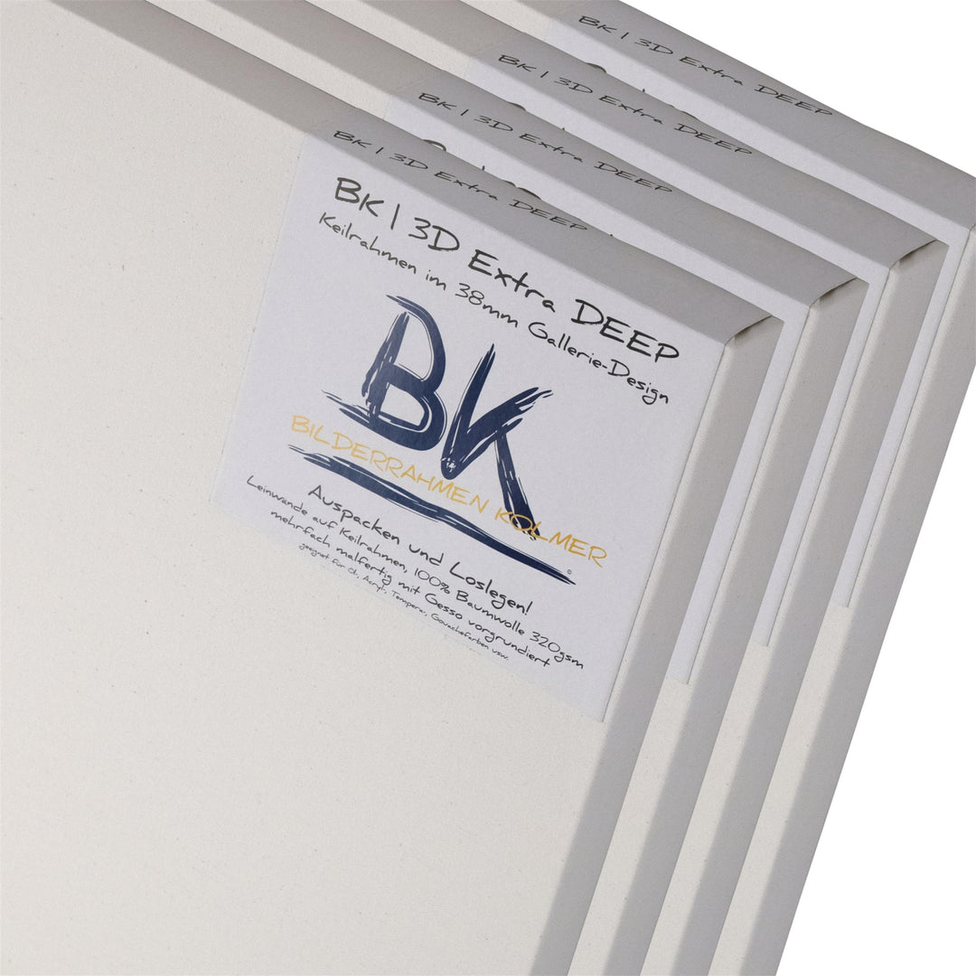 4X BK extra DEEP KEILRAHMEN 70x100cm | Leinwände auf Keilrahmen 70x100 cm | extra hohe Keilrahmen mi