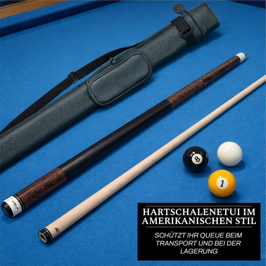 Riley Amerikanischer Billardqueue mit Kunstleder-Griffabschnitt, 58 (147 cm), 13 mm Spitze Dunkle Ho